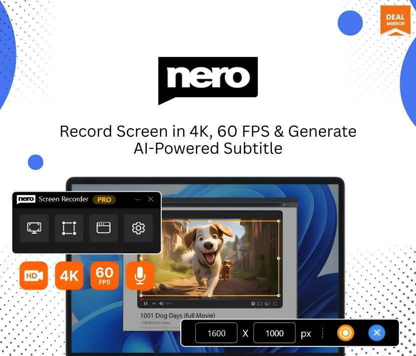 10% OFF3 DaysNero Screen Recorder: Easy 4K Capture with AI Subtitles & Editing Access$29.95$21.90