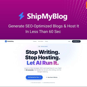 10% OFF7 DaysShipMyBlog: An All-In-One Tool to Create, Publish & Optimize Blogs$499.00$149.00