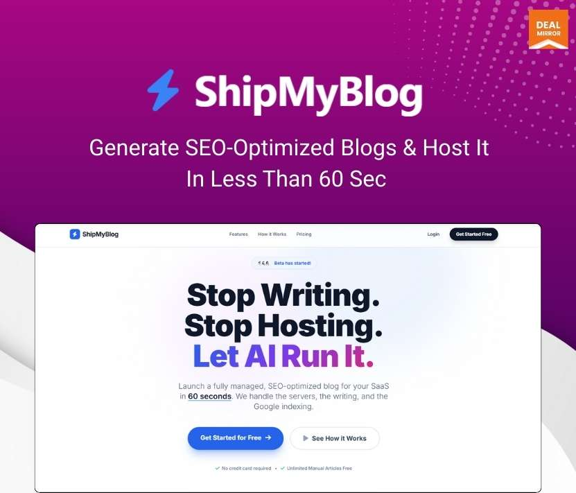 10% OFF7 DaysShipMyBlog: An All-In-One Tool to Create, Publish & Optimize Blogs$499.00$149.00