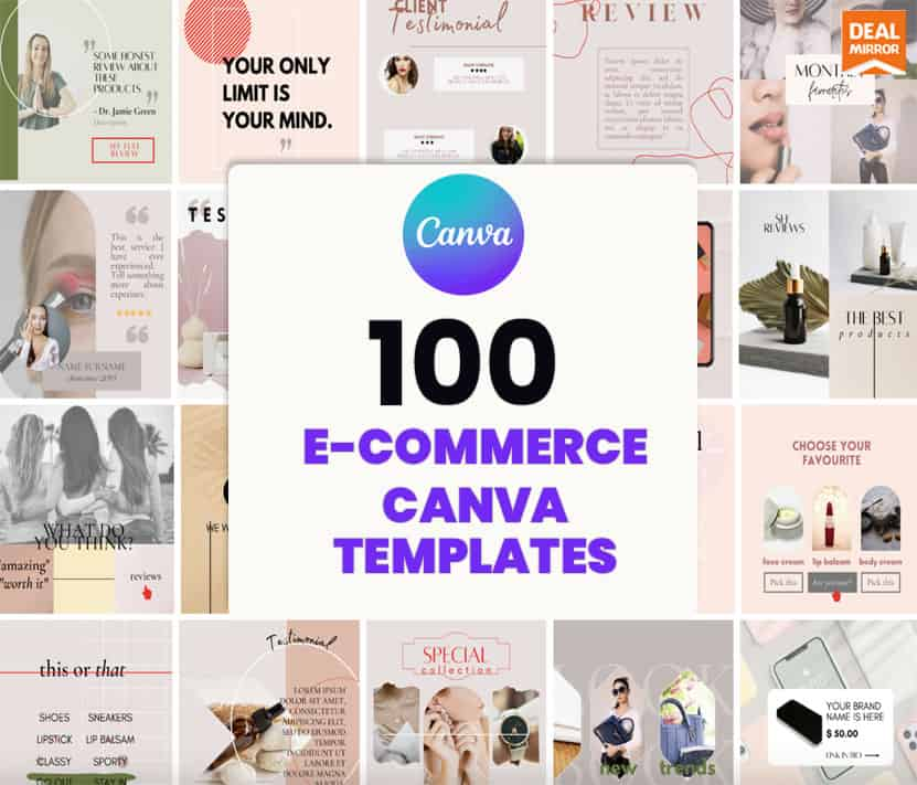 E-Commerce Canva Templates Collection – Elevate Your Brand with 100 Stunning Designs!