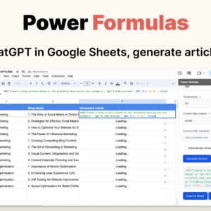 Power Formulas: Use ChatGPT & AI in Google Sheets