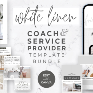 White Linen Canva Coaching & Service Provider Template Bundle